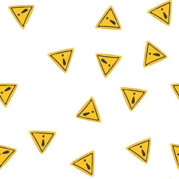 Pattern alert yellow warning sign cartoon vector Stock Illustration