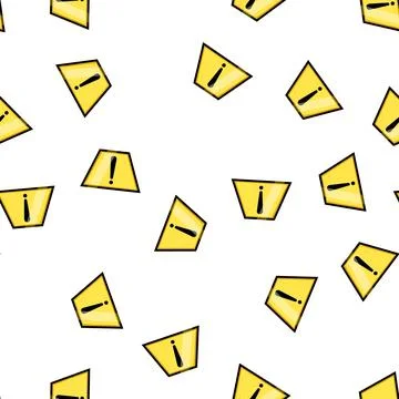 Pattern alert yellow warning sign cartoon vector 스톡 일러스트