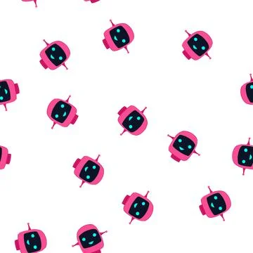 Pattern algorithms robot head cartoon vector Illustrazione stock