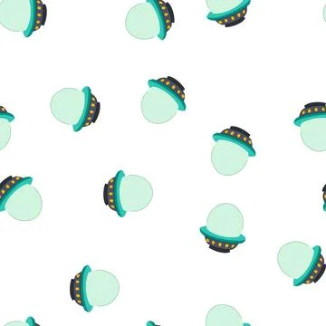 Pattern alien spaceship cartoon icon representing unknown universe exploratio Illustrazione stock