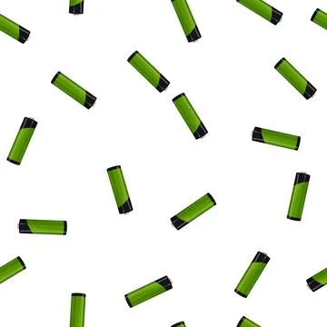 Pattern alkaline battery energy cartoon vector Stock Illustration