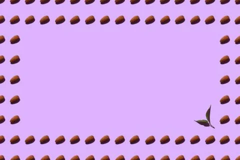 Pattern with almonds and leaves Foto stock