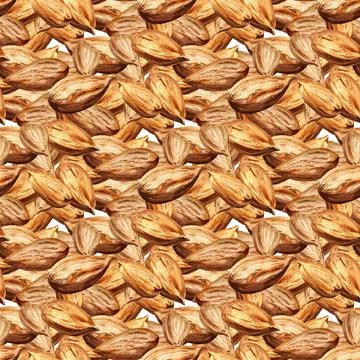 Pattern with almonds Stock Illustration