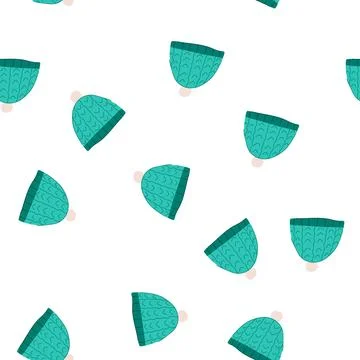 Pattern alpaca winter hat knit cartoon vector イラスト素材