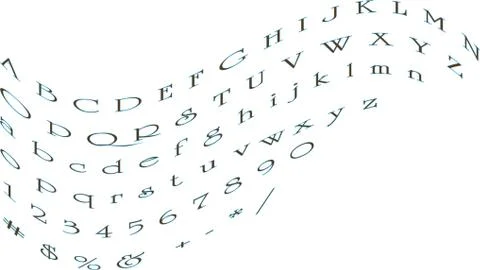 Pattern alphabet set vector, outline, pattern, number Stock Illustration