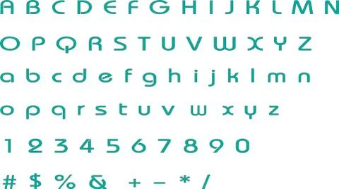 Pattern alphabet set vector, outline, pattern, number. Stock Illustration