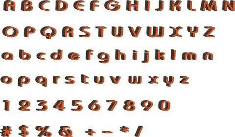 Pattern alphabet set vector, outline, pattern, number Stock Illustration