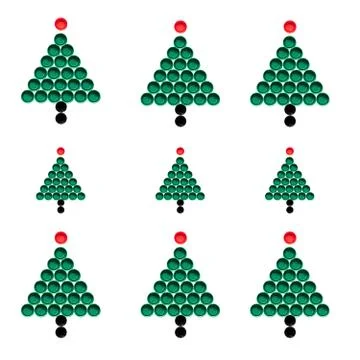 Pattern. alternative Christmas tree made of plastic caps from plastic bottles. Stock Photos