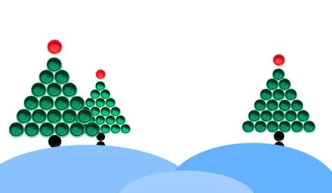 Pattern. alternative Christmas tree made of plastic caps from plastic bottles. Fotos de archivo