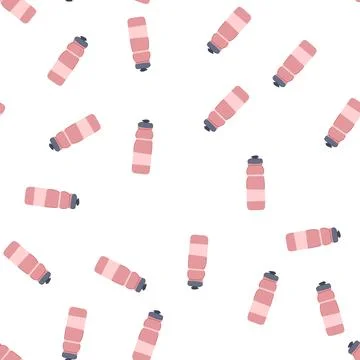 Pattern aluminum reusable water bottle cartoon vector Stock Illustration