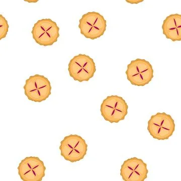 Pattern american fruit pie vector top view Stock Illustration