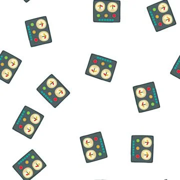 Pattern analog retro control panel cartoon vector Stock Illustration