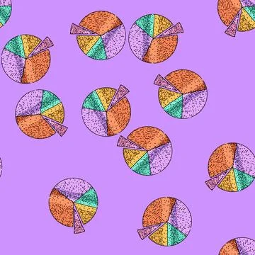 Pattern analysis pie chart sketch hand drawn Stock Illustration