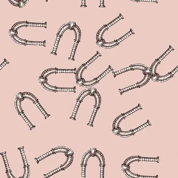 Pattern Ancient architectural arch line art drawing 스톡 일러스트