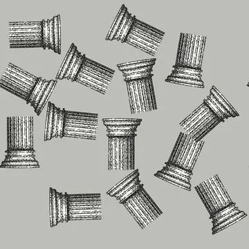 Pattern Ancient column capital design featuring classic architectural element Illustrazione stock