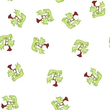 Pattern ancient fantasy magic tree cartoon vector Stock Illustration