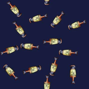 Pattern Ancient greek vase illustration depicting a classic pattern Stock Illustration