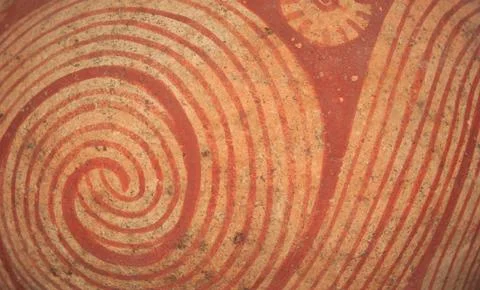 Pattern on ancient pottery for a background image. Stock Photos