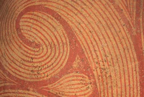 Pattern on ancient pottery for a background image. Stock Photos