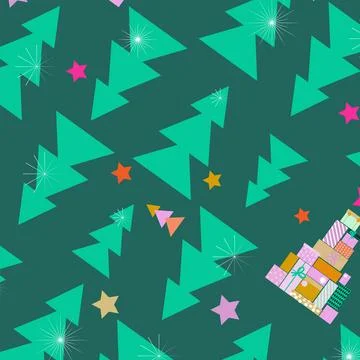 Pattern and Christmas tree from gift boxes イラスト素材