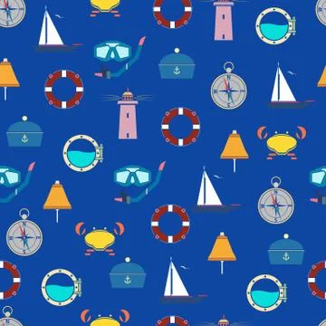 The pattern and the sea Stock Illustration