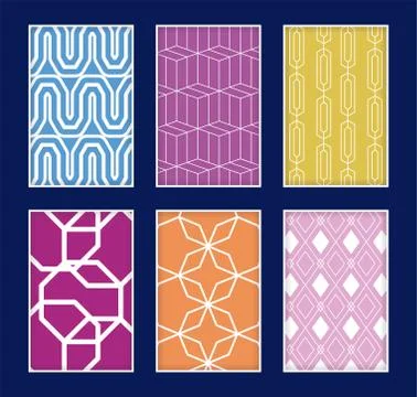 Pattern and striped frames vector design Stock Illustration