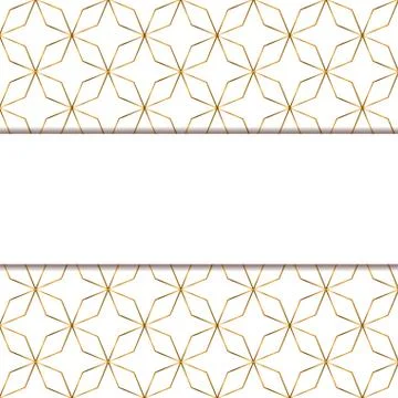 Pattern and striped gold frame over white background vector design Stock Illustration