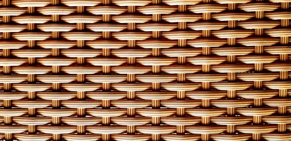 Pattern and texture of brown weave table for background Stock Photos