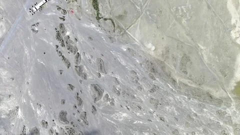 The pattern and texture of volcanic sand ripples in the Sea of Sand area within Foto stock