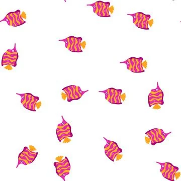 Pattern angel exotic fish cartoon vector Stock Illustration