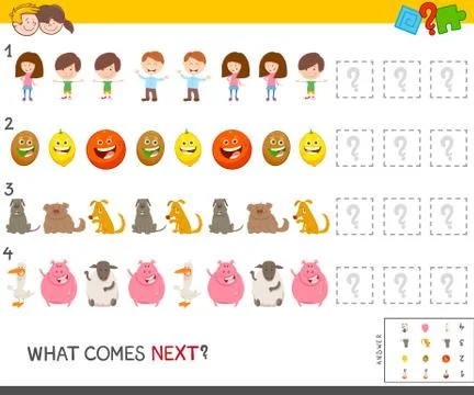 Pattern with animal and children characters Illustrazione stock