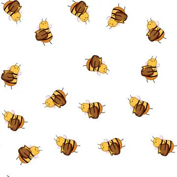 Pattern animal bee character cartoon vector 스톡 일러스트