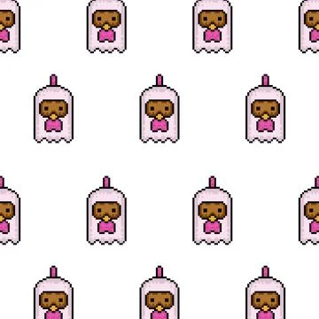 Pattern animal chiken pixel art design background Illustrazione stock