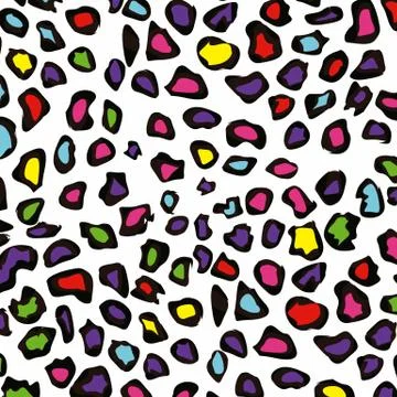 Pattern of animal print, colored leopard skin texture, vector illustration Stock Illustration