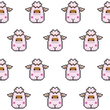 Pattern animal sheep pixel art design background Stock Illustration
