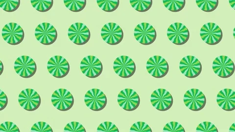 Pattern of animated fruit icons of Watermelon on a green background. Seamless Stock Footage 174895139