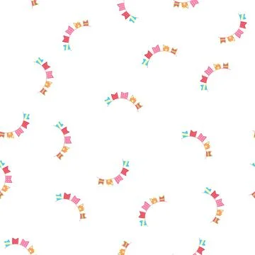 Pattern anniversary birthday flags cartoon vector 스톡 일러스트