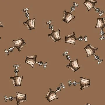 Pattern Antique classic table lamp ornate sketch drawing illustration Stock Illustration