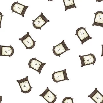 Pattern antique clock vintage cartoon vector Stock Illustration