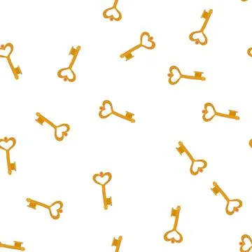 Pattern antique key vintage cartoon vector Stock Illustration