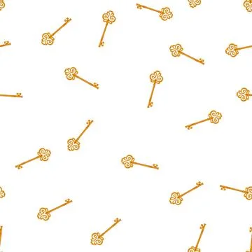 Pattern antique key vintage cartoon vector Stock Illustration
