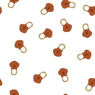 Pattern antique padlock vintage cartoon vector 库存插图