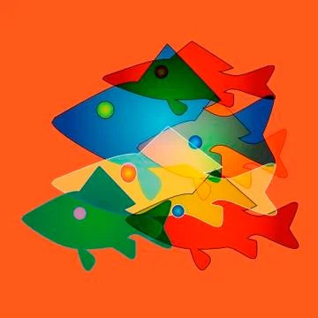 Pattern to any surface with marine fish Illustrazione stock