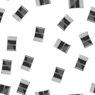 Pattern apartment oven kitchen cartoon vector Stock Illustration
