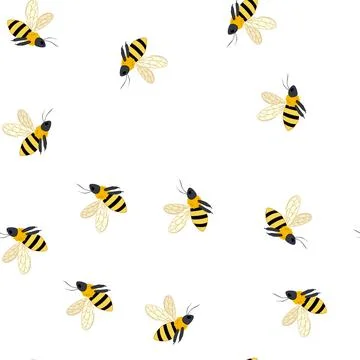 Pattern apiary bee cartoon vector 库存插图