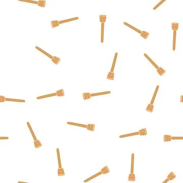 Pattern apiary honey dipper stick cartoon vector Illustrazione stock