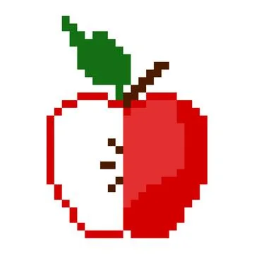 Pattern apple. Pixel apple image. Vector Illustration of pixel art. 스톡 일러스트