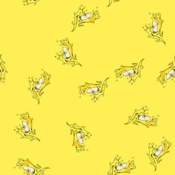 Pattern apple splash juice sketch hand drawn Stock Illustration