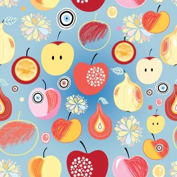 Pattern of apples and pears Stock Illustration