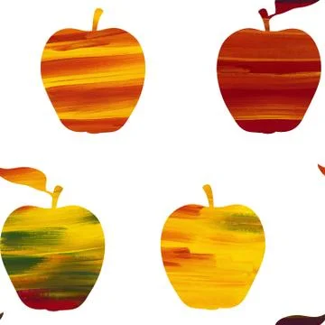 Pattern apples in collage style Stock Illustration